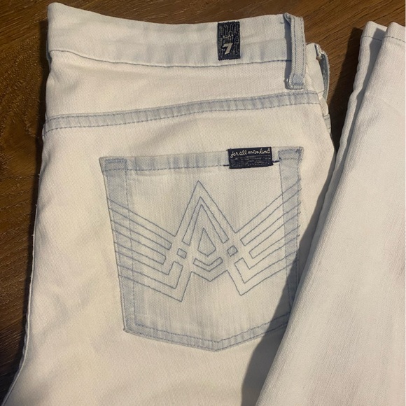 Pale Blue 7 For All Mankind A Pocket Jeans Size 30 - Picture 2 of 16